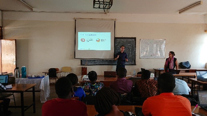 Abdelrahman Meligy, Project Manager, giving Makarere University students one of the workshop sessions